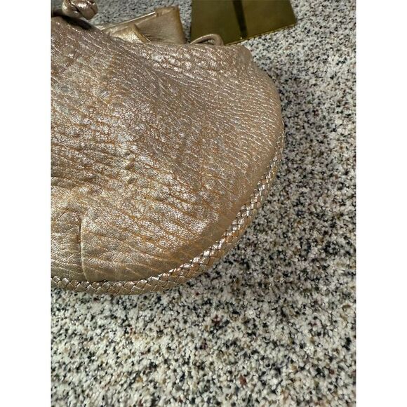 Cole Haan Women's Metallic Rose Gold Hobo Bag with Braided Trim - Picture 6 of 8